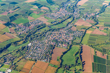 Aerial photograpy of Villages in the Klingbachtal in the district Billigheim in Billigheim-Ingenheim in the state Rhineland-Palatinate, Germany
