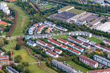 Eva-Maria-Buch Street in the district Oberreut in Karlsruhe in the state Baden-Wuerttemberg, Germany