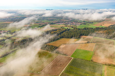 Village under autumn clouds in the district Drusweiler in Kapellen-Drusweiler in the state Rhineland-Palatinate, Germany