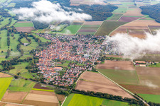 Village under autumn clouds in Steinweiler in the state Rhineland-Palatinate, Germany