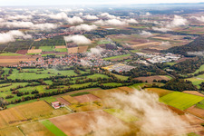 Village under autumn clouds in Rohrbach in the state Rhineland-Palatinate, Germany