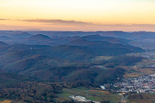 Palatinate Forest from the southeast in Bad Bergzabern in the state Rhineland-Palatinate, Germany