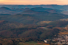Paraglider over the Haardt edge in Bad Bergzabern in the state Rhineland-Palatinate, Germany