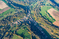 Aerial view of Lengelsheim in the state Moselle, France