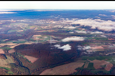 Wind turbines in the forest south of Pirmasens in Kröppen in the state Rhineland-Palatinate, Germany