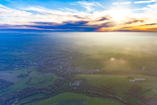 Village in the evening haze in Achen in the state Moselle, France