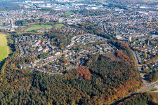 Village in the forest from the west in the district Erbach in Homburg in the state Saarland, Germany