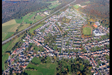Village on the A6 from the south in the district Erbach in Homburg in the state Saarland, Germany
