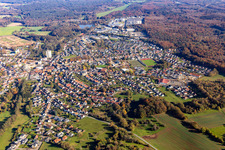 Aerial view of City from the west in the district Eichelscheiderhof in Waldmohr in the state Rhineland-Palatinate, Germany