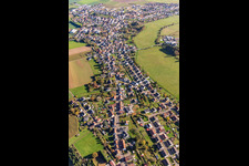 Aerial view of Town from the west in the district Miesau in Bruchmühlbach-Miesau in the state Rhineland-Palatinate, Germany