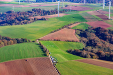 Model airfield MFG Erbach under the Sickinger Höhe wind farm in Bechhofen in the state Rhineland-Palatinate, Germany