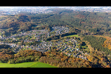 Village in the forest from the east in the district Kirrberg in Homburg in the state Saarland, Germany