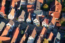 Main Street in the district Hayna in Herxheim bei Landau in the state Rhineland-Palatinate, Germany from above