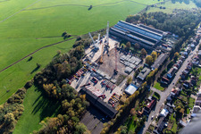 Oblique view of Onroad GmbH (special and heavy transport, crane transfers, crane work) in the district Bierbach in Blieskastel in the state Saarland, Germany