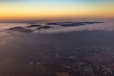 Queichtal and Palatinate Forest in clouds in the evening in Landau in der Pfalz in the state Rhineland-Palatinate, Germany
