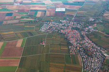 Aerial view of From the west in Insheim in the state Rhineland-Palatinate, Germany