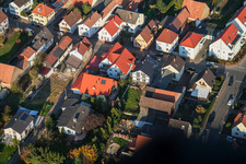 Drone recording of Speiertsgasse in Herxheim bei Landau in the state Rhineland-Palatinate, Germany