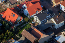 Drone image of Speiertsgasse in Herxheim bei Landau in the state Rhineland-Palatinate, Germany
