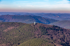 Stäffelsberg Tower in winter in Dörrenbach in the state Rhineland-Palatinate, Germany