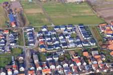 New development area in Sandblatt in Hatzenbühl in the state Rhineland-Palatinate, Germany out of the air