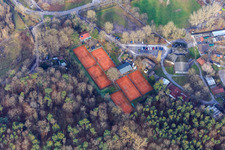Aerial view of Tennis Club in Rülzheim in the state Rhineland-Palatinate, Germany