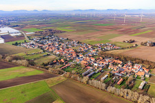 Village view from the southeast in Herxheimweyher in the state Rhineland-Palatinate, Germany
