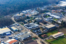 Aerial view of Am Kleinwald industrial area in Herxheim bei Landau in the state Rhineland-Palatinate, Germany