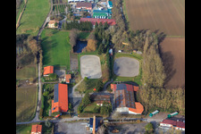 Horse farm on Langgasserweg in Herxheim bei Landau in the state Rhineland-Palatinate, Germany