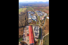 Aerial view of Industrial Park W and W II in Herxheim bei Landau in the state Rhineland-Palatinate, Germany