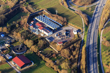 Oblique view of Geothermal power plant Insheim in Insheim in the state Rhineland-Palatinate, Germany