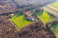 Football field and shooting range Steinweiler in the forest in Steinweiler in the state Rhineland-Palatinate, Germany