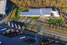 Thermo Fisher on Erlenbachweg in the district Minderslachen in Kandel in the state Rhineland-Palatinate, Germany from the plane