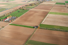 Aerial photograpy of Model airfield of the FMC Offenbach eV in Offenbach an der Queich in the state Rhineland-Palatinate, Germany