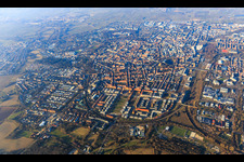 City overview from the south in Landau in der Pfalz in the state Rhineland-Palatinate, Germany