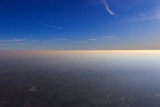 Aerial view of High fog covers the Rhine plains including the Northern Black Forest up to the Hornisgrinde - seen from Landau in the district Queichheim in Landau in der Pfalz in the state Rhineland-Palatinate, Germany