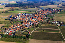 Village view from the west in Erlenbach bei Kandel in the state Rhineland-Palatinate, Germany