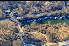 Restaurant Rheinschänke at the marina of the CNK-Leimersheim eV in the Leimersheimer Altrhein in Leimersheim in the state Rhineland-Palatinate, Germany