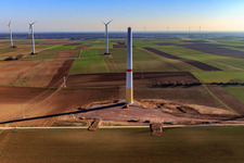 Repowering in the Gollenberg II wind farm in Knittelsheim in the state Rhineland-Palatinate, Germany