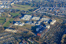 Technology Park Karlsruhe from the west with Vector Informatik GmbH in the district Rintheim in Karlsruhe in the state Baden-Wuerttemberg, Germany