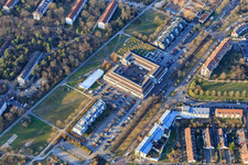 Center with BBBank, Sparkasse, EDEKA Behrens in the district Waldstadt in Karlsruhe in the state Baden-Wuerttemberg, Germany