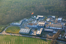 Helmholtzstraße industrial area with Hornung Baushop in the district Blankenloch in Stutensee in the state Baden-Wuerttemberg, Germany