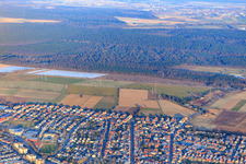 Kaiserstraße from the west in the district Linkenheim in Linkenheim-Hochstetten in the state Baden-Wuerttemberg, Germany