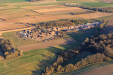 Aerial view of Ernst Semar GmbH Recycling Plant & Container Service in Oberotterbach in the state Rhineland-Palatinate, Germany
