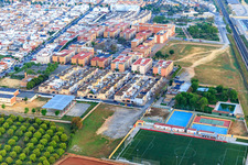 Football field, tennis court and pool of the Campo Municipal UD Dos Hermanas in Dos Hermanas in the state Seville, Spain