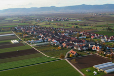 Village view in Böbingen in the state Rhineland-Palatinate, Germany out of the air
