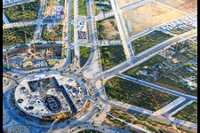 Oblique view of Construction site for the Torre Entrenucleos in the Urb. San Federico Echaguy district in Dos Hermanas in the state Seville, Spain