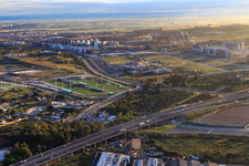 Sports stadiums Ciudad Deportiva Rafael Gordillo • Real Betis Balompié and Research and Universidad Loyola (Campus Sevilla) on both sides of Av. from the universities in Dos Hermanas in the state Seville, Spain