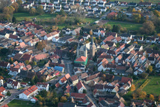 Aerial photograpy of Village view in the district Geinsheim in Neustadt an der Weinstrasse in the state Rhineland-Palatinate