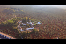 Hacienda nueva del Rosario between olive tree plantations on the A-4 Autovia del Sur in Dos Hermanas in the state Seville, Spain