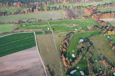 Aerial view of Golf course of the Golf Club Pfalz in the district Geinsheim in Neustadt an der Weinstraße in the state Rhineland-Palatinate, Germany